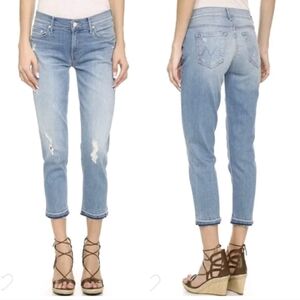 MOTHER Undone Hem Dropout Cliffhanger Wash Classic Blue Women's Jeans Size 26